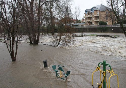 la crue des Berges à Tarbes en 2019