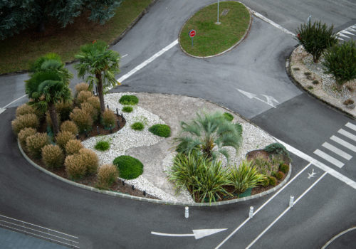 Rond point vu du ciel