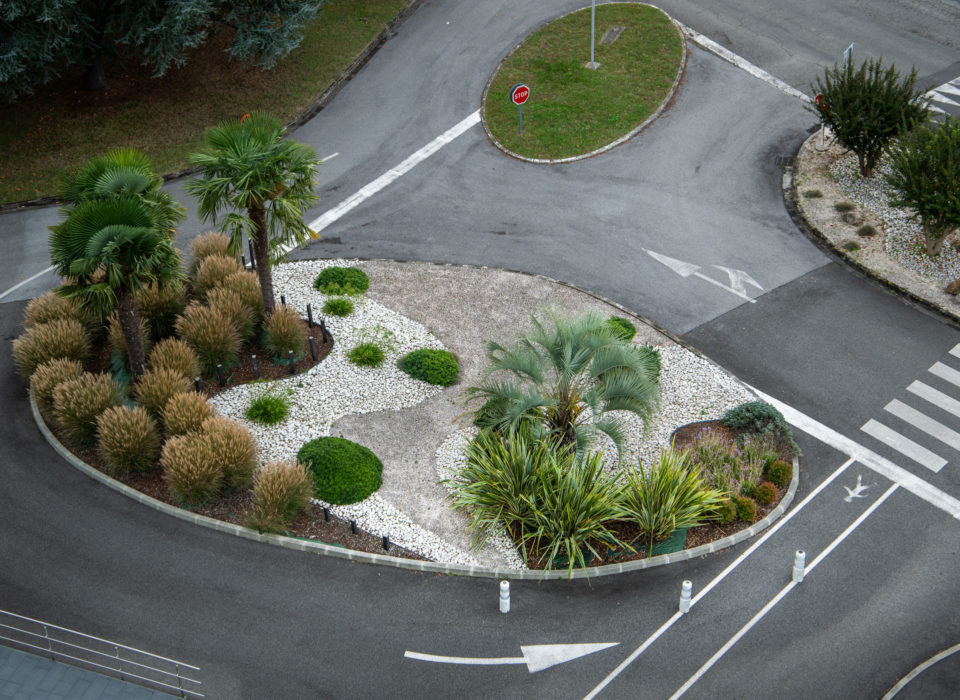 Rond point vu du ciel